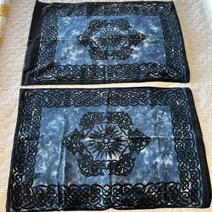 Gypsy Rose Tie dyed and block printed pillowcases